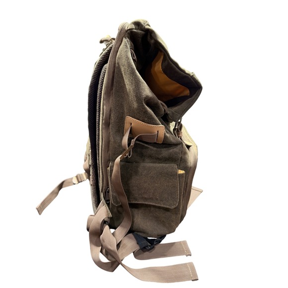 Peacechaos Canvas Camera Backpack‎ Vintage Style Army Green